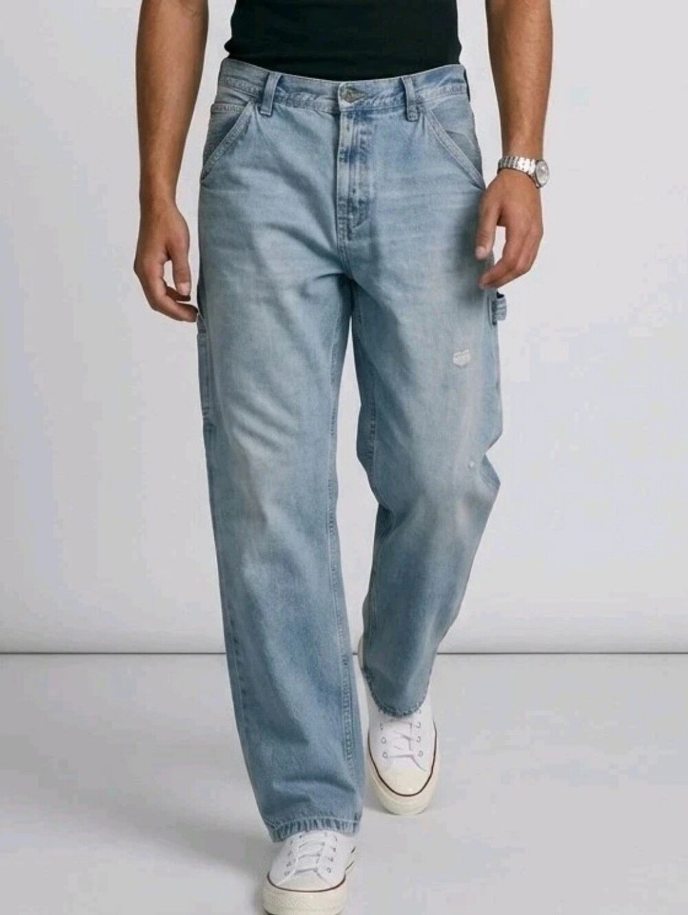 Y2K Faded Glory Carpenter Jeans Men 36x32 Blue Denim Baggy Loose Workwear Skater